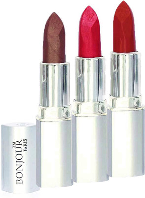 

Bonjour Professional 0365 Coffee Pink Brick Red Lipstick(Pink, Coffee, Brick Red, 11.4 g)