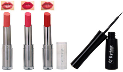 

Rythmx Super Matte Lipstick With Long Stay Black Eyeliner 1602(Peach)
