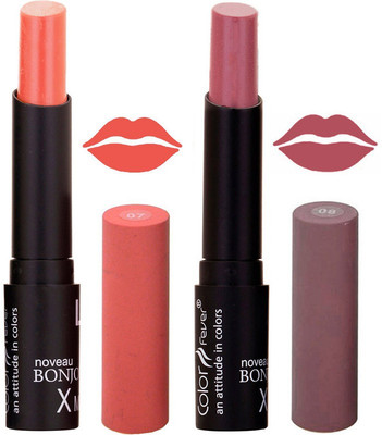 

Color Fever Peach Creamy Matte Offer Lipstick Set-07-08(Peach, Dark Nude, 7 g)