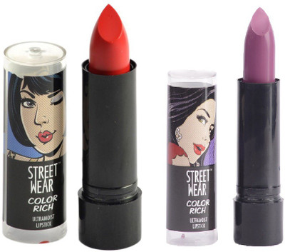 

Street Wear Fire Ex & Mystic Mauve Setof2 Lipstick(Multicolor, 4 g)