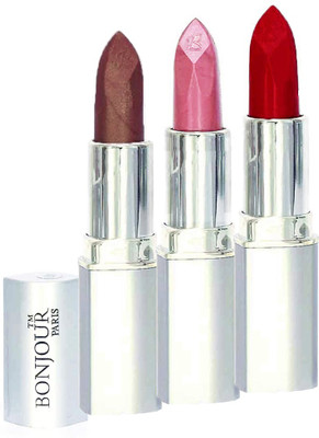 

Bonjour Professional 0331 Coffee Light PinkRed Lipstick(Light Pink, Coffee, Red)