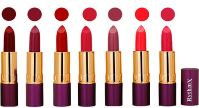 

Rythmx Premium Lipstick Combo (Pack of 7)(Maroon,Plum,Red,Pink,Voilet,Frosty,Denim Pink)