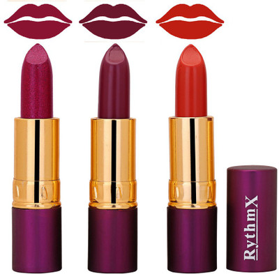 

Rythmx Rich creme Lipstick In Shimmer Mazanta,Mauve,Fantasy Shades 556(Purple)