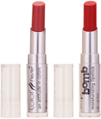 Color Fever Creamy Matte Limited Offer77160214Peach, Brick Red Lipstick Set(Peach, Brick Red)