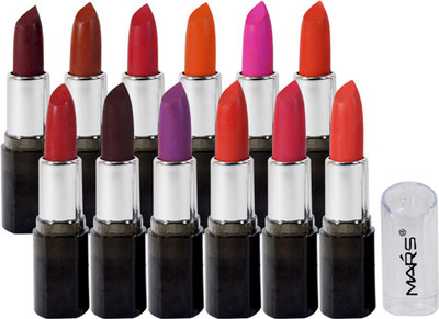 

Mars Moisturing Glossy & Shine Rich Col Lipstick Pack of 12(PGGH-12-B, 3 g)