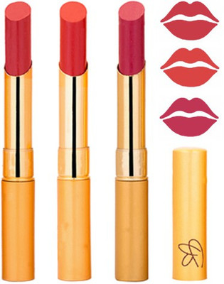 

Rythmx Mauve+Reddish Orange+Pink Sine Color Lipstick Combo 318(Multicolor,)
