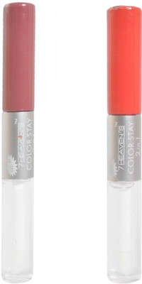 

7 Heaven's Color Stay 2 In 1 Waterproof Liquid Lipstick(Shade-(ROUGE GLAMOUR-22)(SINFUL ORANGE-45))