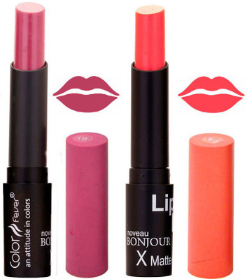 Color Fever Wine Creamy Matte Offer Lipstick Set-10-14(Wine, Peach, 7 g)