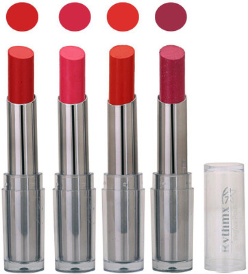 

Rythmx Lipstick in Red,Pink,Orange,shimmery Pack of 4(Multicolor)