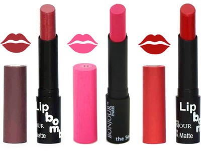 

Bonjour Paris Super Matte Lipstick Combo 184(Multicolor,, 10.5 g)