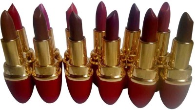 

Neckline Beautiful Long Lasting Lipstick Pack of 12MK(Multicolor, 4.2 g)