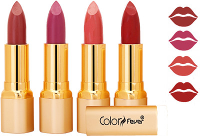 

Color Fever Exclusive Long Lasting Intense Wear Matte Lipstick (Multicolor) 06(Mauve, Plum, Peach, Red, 16.8 g)