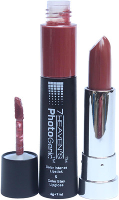

7 Heaven's Color Intense Lipstick & Color Stay Lip Gloss(Kisses, 7 ml)