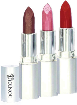 

Bonjour Professional 0335 Coffee Light PinkBrick Red Lipstick(Light Pink, Coffee, Brick Red, 11.4 g)