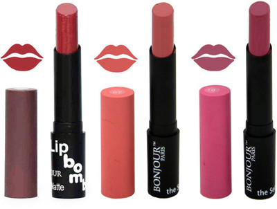 

Bonjour Paris Super Matte Lipstick Combo 142(Multicolor,, 10.5 g)