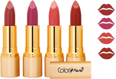

Color Fever Exclusive Long Lasting Intense Wear Matte Lipstick (Multicolor) 04(Mauve, Plum, Peach, Dry Orange, 16.8 g)