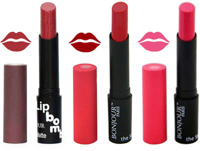 

Bonjour Paris Super Matte Lipstick Combo 163(Multicolor,, 10.5 g)