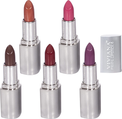 

Viviana Set of 5 Silver Lipsticks(Lipstick: VSL013,VSL018,VSL020,VSL043,VSL048, 4.2 g)