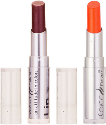 Color Fever Creamy Matte Limited Offer77160083Brown, Neon Orange Lipstick Set(Brown, Neon Orange, 6.4 g)