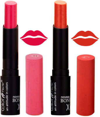 

Color Fever Pink Creamy Matte Offer Lipstick Set-11-15(Pink, Brick Orange, 7 g)