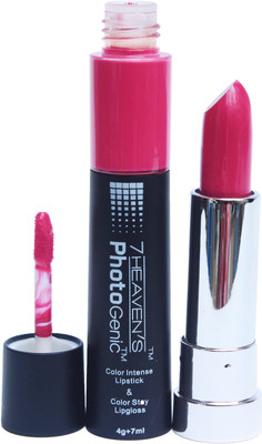 

7 Heaven's Color Intense Lipstick & Color Stay Lip Gloss(Intense Fuchisia, 7 ml)