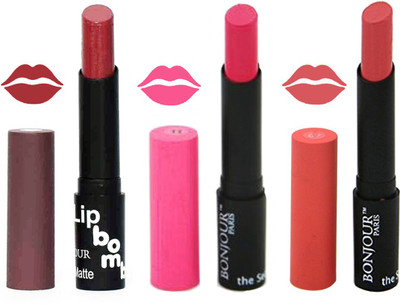 

Bonjour Paris Super Matte Lipstick Combo 180(Multicolor,, 10.5 g)