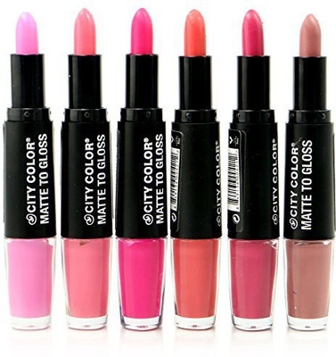 

City Color Dual Ended Matte With Gloss Set Of Color#L0010(Multicolor, 6 g)