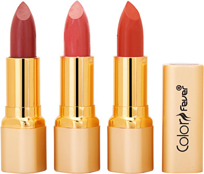 

Color Fever Non Transfer Premium Soft Matte Lipstick Set of 3 ( Mauve Peach Brick Orange Colors) 023(Multicolor, 12.6 g)