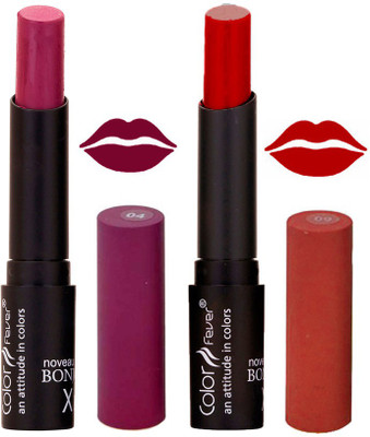 

Color Fever Purple Creamy Matte Offer Lipstick Set-04-09(Purple, Red, 7 g)