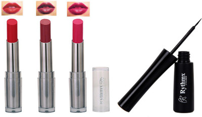 

Rythmx Super Matte Lipstick With Long Stay Black Eyeliner 1602(Purple)