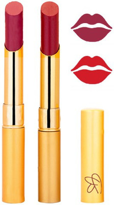 

Rythmx Plum Pink+Brik Red Color Lipstick Combo 210(Multicolor,)