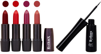 

Rythmx Super Matte Lipstick With Long Stay Black Eyeliner 1602(Maroon)