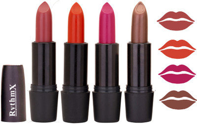

Rythmx Spark Color Lite Brown,Orange ,Mazanta ,Coffee Shades Lipstick Combo 9864(Orange)