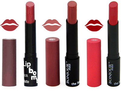 

Bonjour Paris Super Matte Lipstick Combo 130(Multicolor,, 10.5 g)