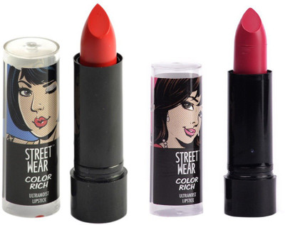 

Street Wear Fire Ex & XoXo Setof2 Lipstick(Multicolor, 4 g)