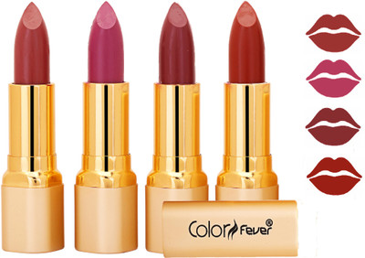 

Color Fever Exclusive Long Lasting Intense Wear Matte Lipstick (Multicolor) 15(Mauve, Plum, Mauve, Dry Orange, 16.8 g)