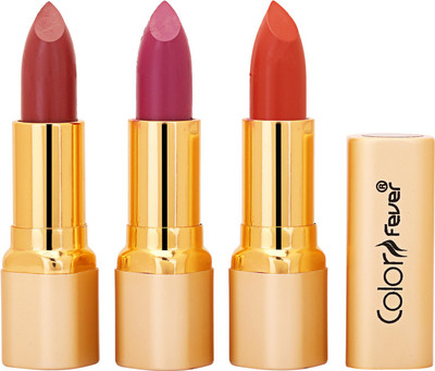 

Color Fever Non Transfer Premium Soft Matte Lipstick Set of 3 ( Mauve Plum Brick Orange Colors) 011(Multicolor, 12.6 g)