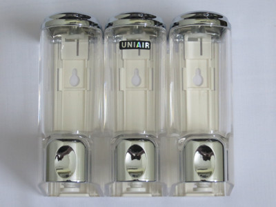 

Uniair 500 ml Shampoo, Soap, Foam, Lotion Dispenser(Silver Pack of 3)