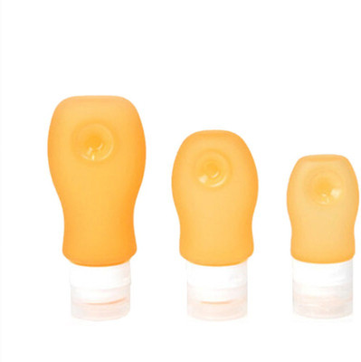 

Meded Silicone Travel Tubes (S,M,L) Orange (Set of 3) 186 ml Shampoo, Conditioner, Lotion Dispenser(Orange)