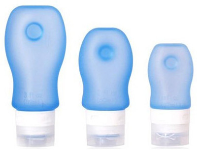 

Meded Silicone Travel Tubes (S,M,L) Blue (Set of 3) 186 ml Shampoo, Conditioner, Lotion Dispenser(Blue)