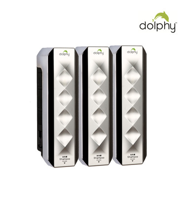 

Dolphy Set Of 3 Diamond Cut ABS 300 ml Soap Dispenser(Silver)