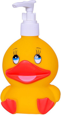 

Purpledip Liquid Soap Dispenser: Made of Light-Weight Plastic and Shaped Like Cartoon Tweety for Children's Bathroom 200 ml Soap Dispenser