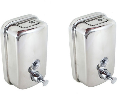 

RoyaL Indian Craft Pack of 2 Silky Touch 500 ml Soap, Gel, Conditioner, Shampoo Dispenser(Steel)