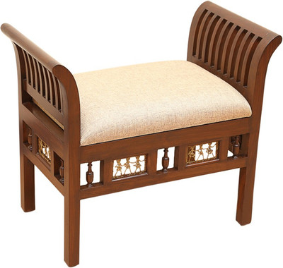 

ExclusiveLane Teak Wood "Royal" Seating Stool Cum Solid Wood Living Room Chair(Finish Color - Walnut Brown)