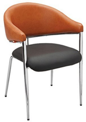 Mavi Leatherette Living Room Chair(Finish Color - Orange, Pre-assembled)