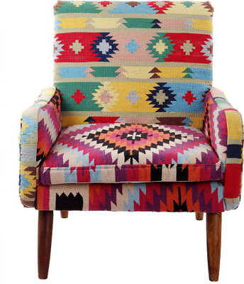 

Natural Fibres Export Fabric Living Room Chair(Finish Color - Dark Brown)