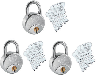 

Harrison Premium Round Padlock BCP Finish Semi Cylindrical(SC-2000/556) Padlock(Silver)