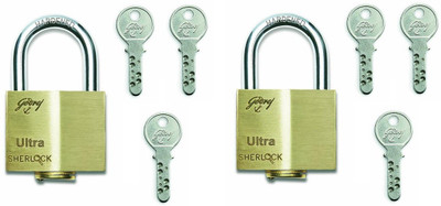 

Godrej ULTRA SHERLOCK (3 KEYS) BRASS LOCK PACK OF 2 Padlock(GOLDEN)