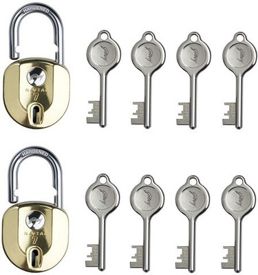 

Godrej NAVTAL NXT BRASS (4 KEYS) PACK OF 2 Padlock(Multicolor)