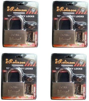 

rolinson square steel lock 70mm (pack of 4 ) Padlock(Silver)